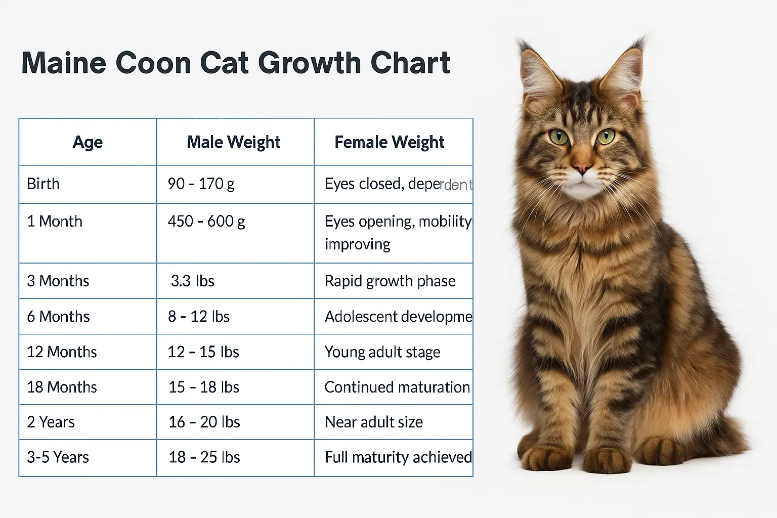 Maine Coon Cat Growth Chart