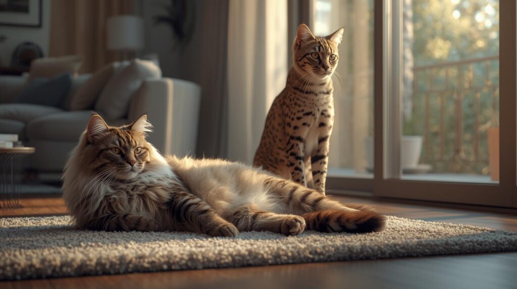 Maine Coon and Savannah Cats