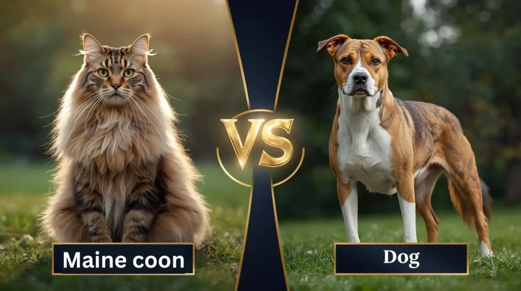 Current image: maine coon vs dog