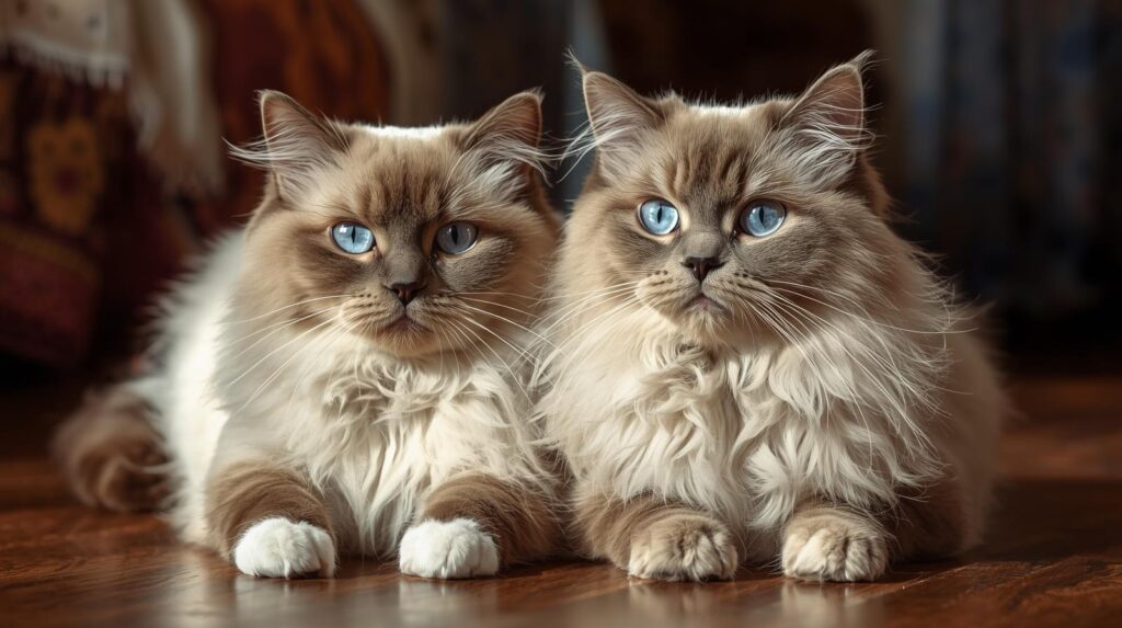 Birman cat and Ragdoll cat