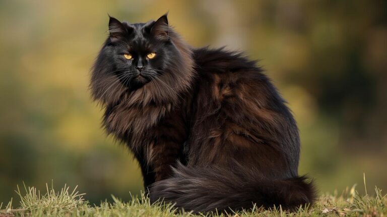 Full Grown Black Maine Coon Cat