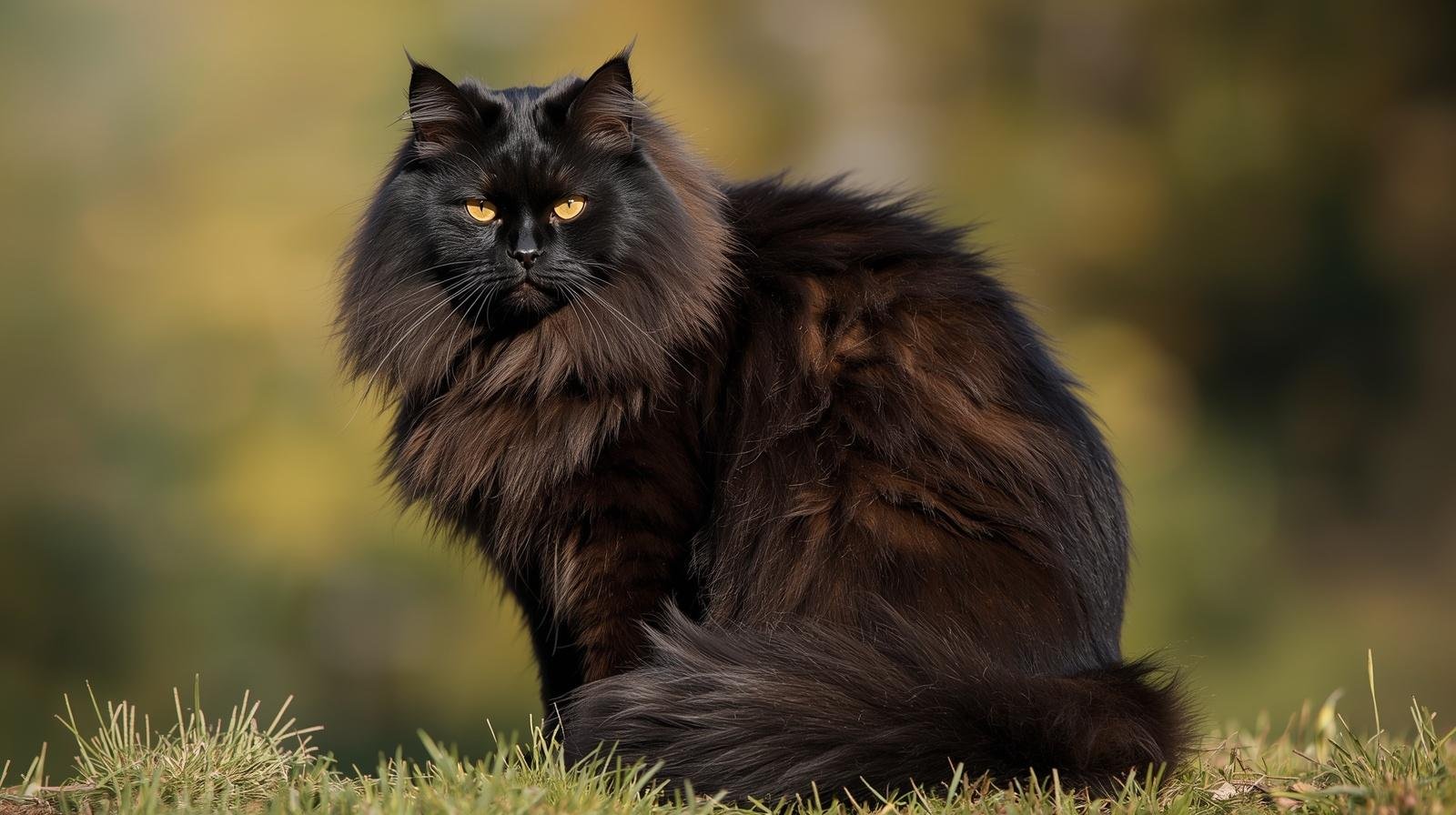 Full Grown Black Maine Coon Cat