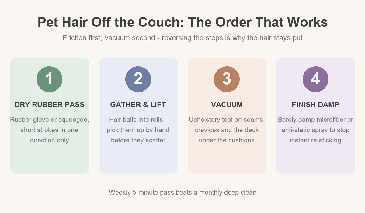 the fastest way to remove pet hair from couch fabric